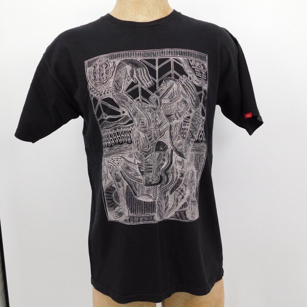 Vans Black Graphic Polynesian Printed Short Sleeve Crew Neck T-Shirt Size L Men